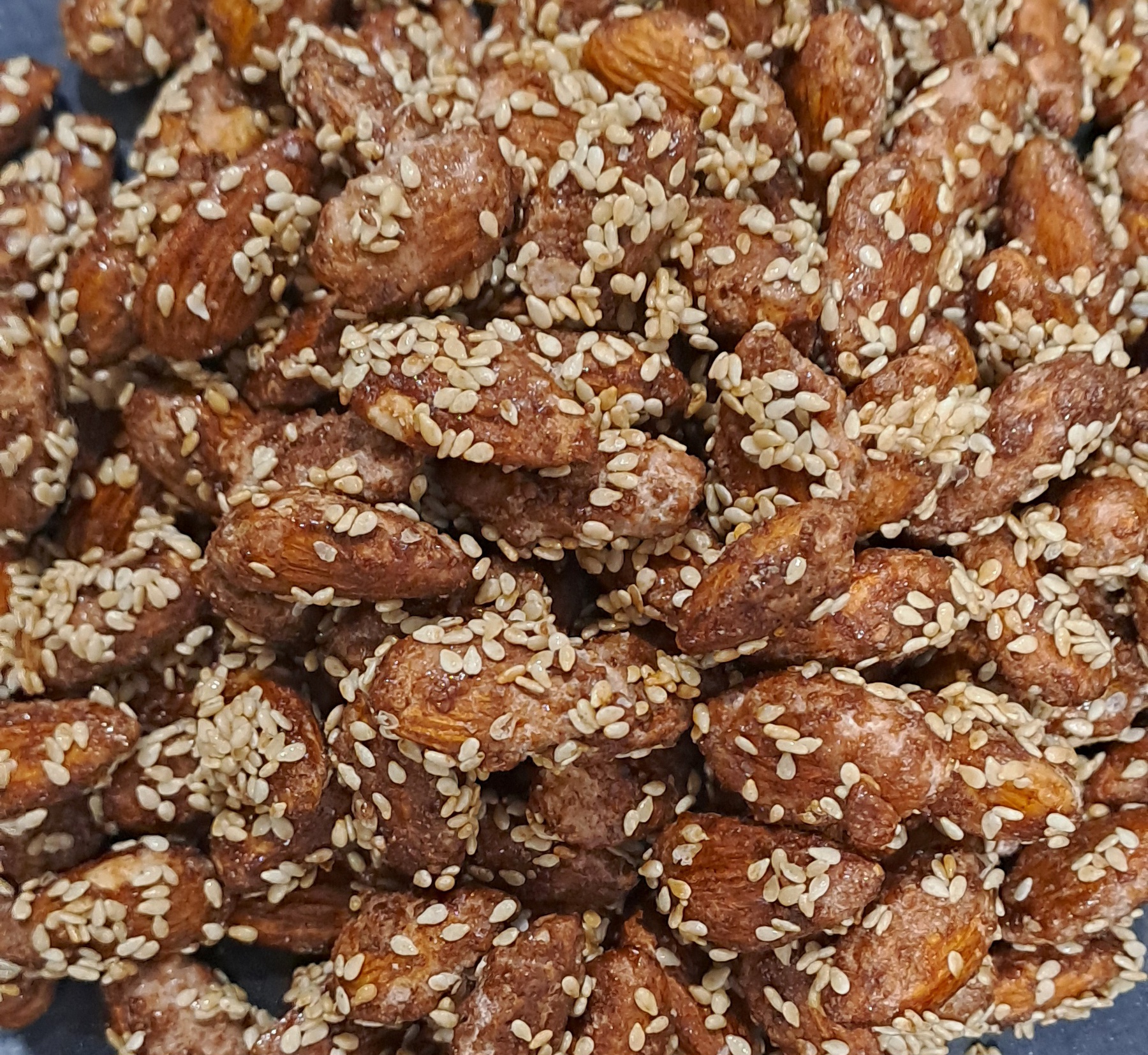 Sesame Caramelized Almonds